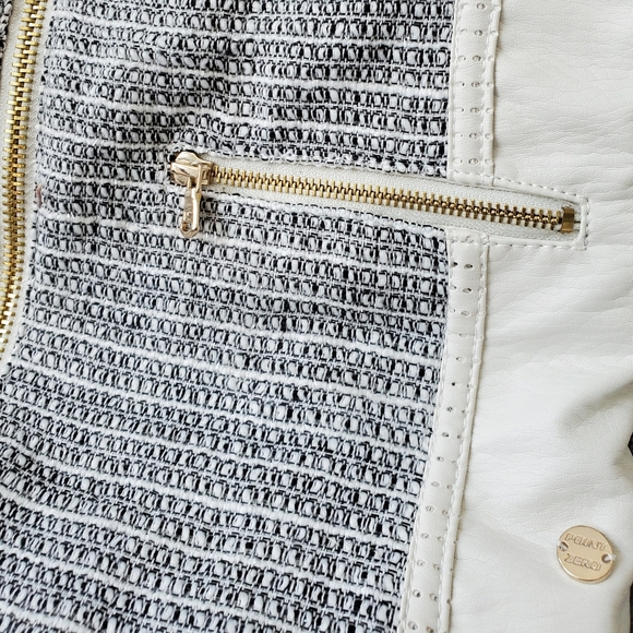 Point Zero white faux-leather jacket w/ wool - Picture 16 of 16